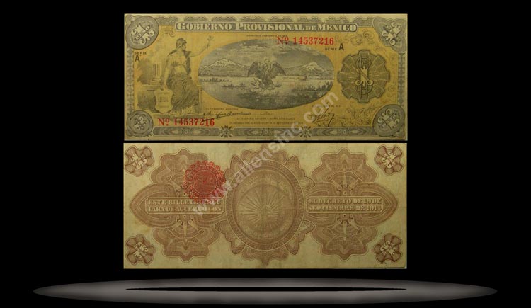 Gobierno Provisional de Mexico, Veracruz (Revolutionary), Mexico Banknote, 1 Peso, 5.2.1915, P#1101a MAIN