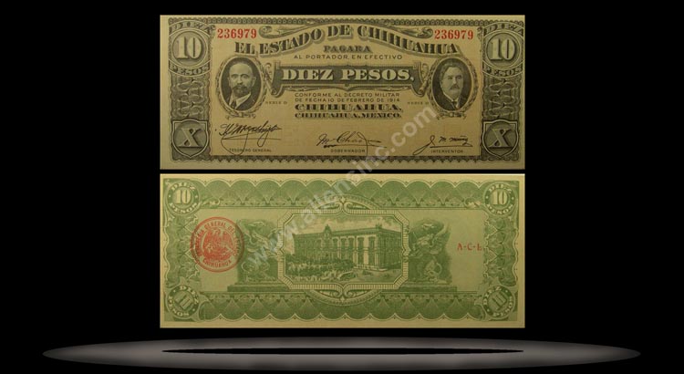 El Estado de Chihuahua (Revolutionary), Mexico Banknote, 10 Pesos, D.1914, P#533c MAIN