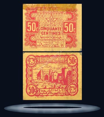 Morocco Banknote, 50 Centimes, 6.4.1944, P#41 MAIN