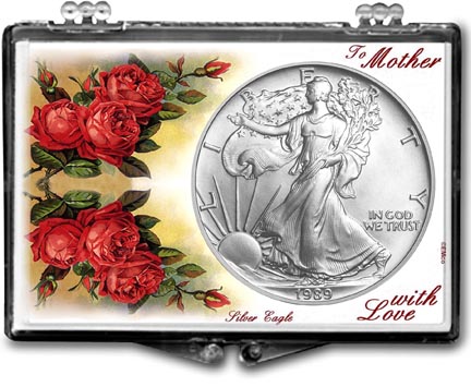 1989 Mother’s Day, To Mother With Love American Silver Eagle Gift Display MAIN