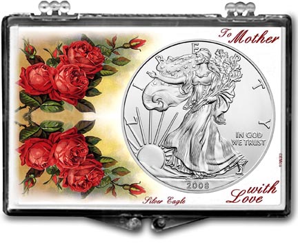 2008 Mother’s Day, To Mother With Love American Silver Eagle Gift Display LARGE