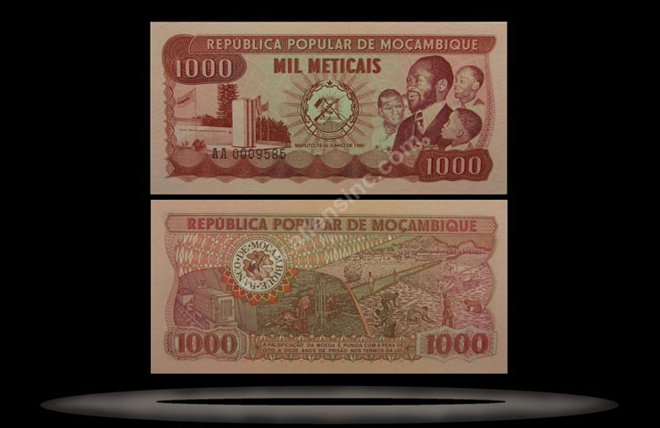 Mozambique Banknote, 1000 Meticais, 16.6.1980, P#128 MAIN