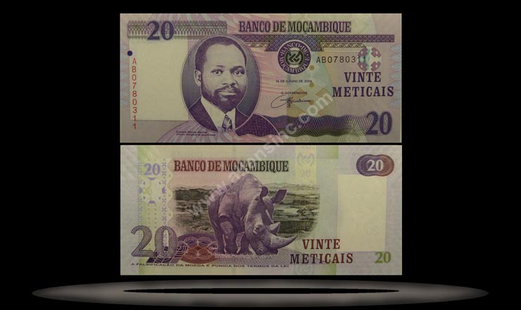 Mozambique Banknote, 20 Meticais, 16.6.2006, P#143 MAIN