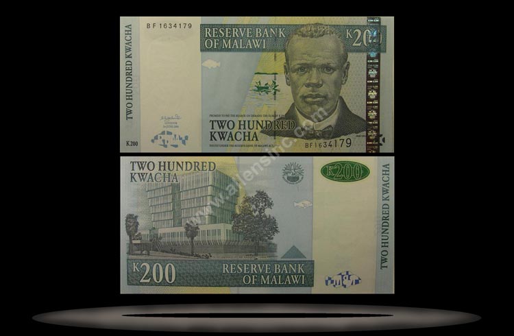 Malawi Banknote, 200 Kwacha, 1.7.2001, P#47a MAIN