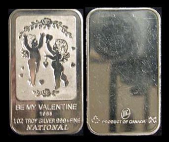 Be My Valentine 1985' Art Bar by National Mint. MAIN