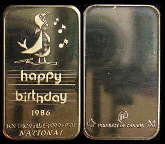 Happy Birthday 1986' Art Bar by National Mint. MAIN