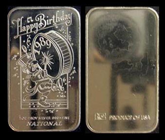 Happy Birthday 1989' Art Bar by National Mint. MAIN