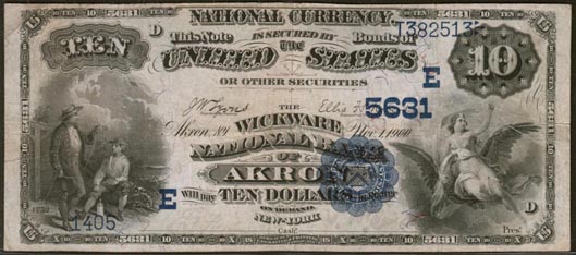Wickware National Bank of Akron, New York, Charter E5631 LARGE