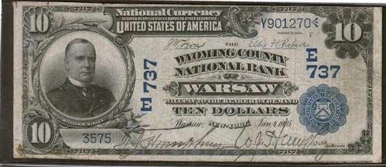 Wyoming County National Bank of Warsaw, New York, Charter E737 LARGE