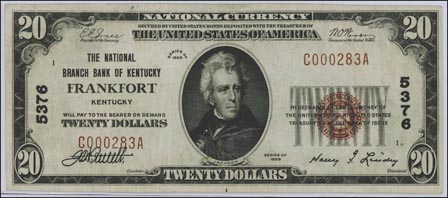 National Branch Bank of Kentucky, Kentucky, Charter 5376 LARGE