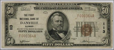 First National Bank of Danville, Illinois, Charter 113 LARGE