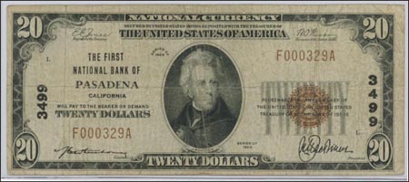 First National Bank of Pasadena, California, Charter 3499 MAIN