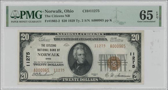 Citizens National Bank of Norwalk, Ohio, Charter 11275 MAIN