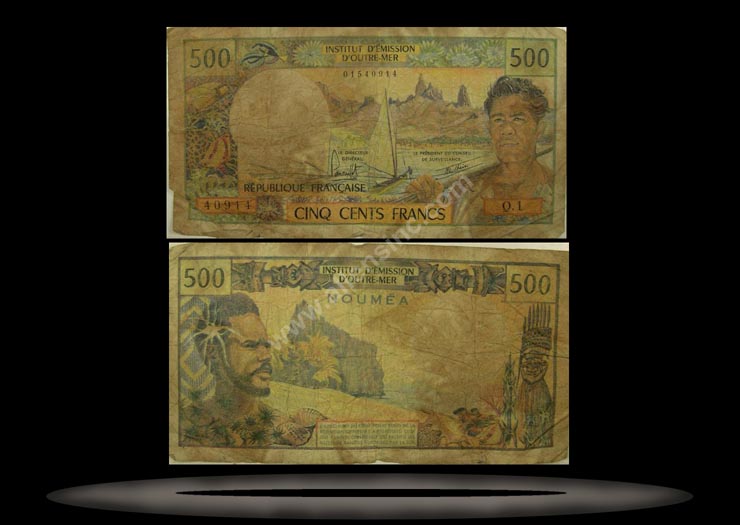 New Caledonia Banknote, 500 Francs, ND (1969-92), P#60e MAIN