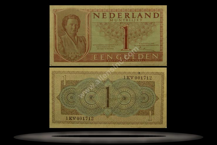 Netherlands Banknote, 1 Gulden, 8.8.1949, P#72 MAIN