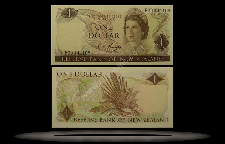 New Zealand Banknote, 1 Dollar, ND (1968-75), P#163b MAIN