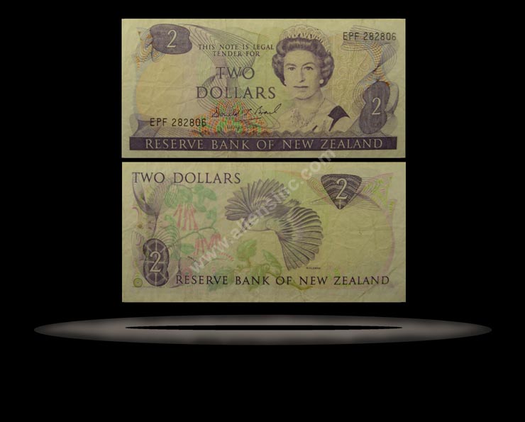 New Zealand Banknote, 2 Dollars, ND (1989-92), P#170c MAIN