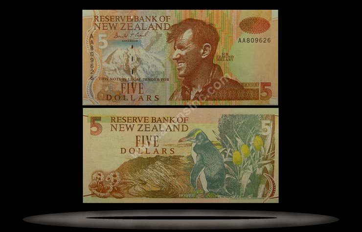 New Zealand Banknote, 5 Dollars, ND (1992-), P#177b MAIN