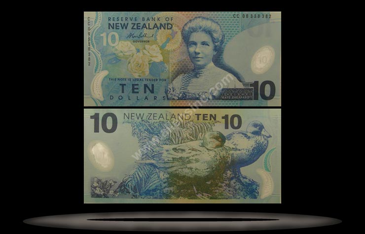 New Zealand Banknote, 10 Dollars, 1999, P#186a MAIN