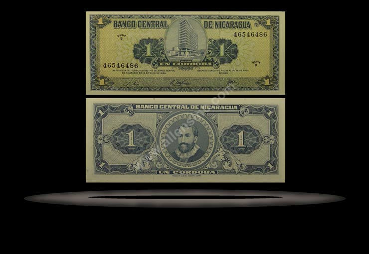 Nicaragua Banknote, 1 Cordoba, D.1968, P#115a MAIN