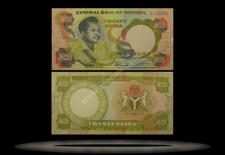 Nigeria Banknote, 20 Naira, ND (1977-84), P#18e MAIN