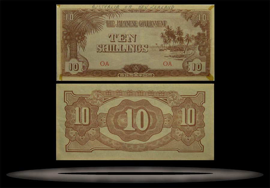 Oceania Banknote, 10 Shillings, ND (1942), P#3a MAIN