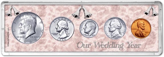 1964 Our Wedding Year Coin Gift Set LARGE