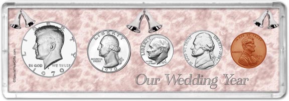 1970 Our Wedding Year Coin Gift Set LARGE