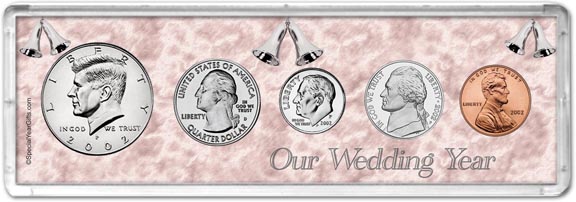 2002 Our Wedding Year Coin Gift Set LARGE