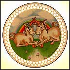 Unicorns And Rainbow Collector Plate by Joan Berg Victor MAIN