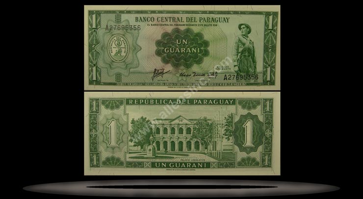 Paraguay Banknote, 1 Guarani, L.1952, P#193a MAIN
