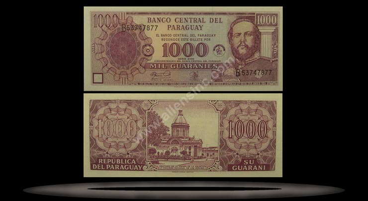 Paraguay Banknote, 1000 Guaranies, 2002, P#221 MAIN