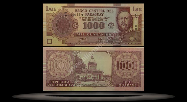 Paraguay Banknote, 1000 Guaranies, 2004, P#222a MAIN