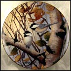 Black Caps And Tails - Black Capped Chickadees Collector Plate by Derk Hansen MAIN
