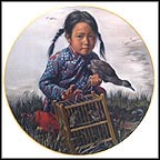 Girl With Seabirds Collector Plate by Kee Fung Ng MAIN