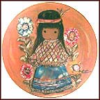 Little Cocopah Indian Girl Collector Plate by Ted DeGrazia MAIN