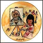 Little Girl Paints De Grazia Collector Plate by Ted DeGrazia MAIN