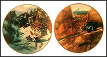Trail Of The Talismans / Wolfpack Of The Ancients - set of 2 Collector Plate by Julie Kramer Cole MAIN