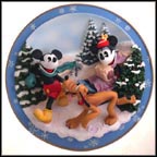 Snowy Fun Make Days Glide By Collector Plate by Disney Studio Artists MAIN