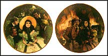 Scarlett And Her Suitors / The Burning Of Atlanta - set of 2 Collector Plate by Howard Rogers MAIN