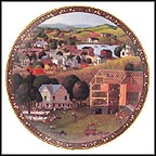 The Barn Raising Collector Plate by Martha Leone MAIN