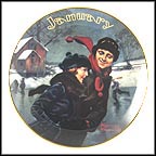 January: Gliding Into The New Year Collector Plate by Norman Rockwell MAIN