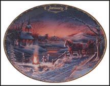 January - Sharing The Evening Collector Plate by Terry Redlin MAIN