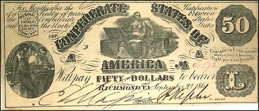 Confederate States of America $50 Note, 9/2/1861, Cat# 14-59c MAIN
