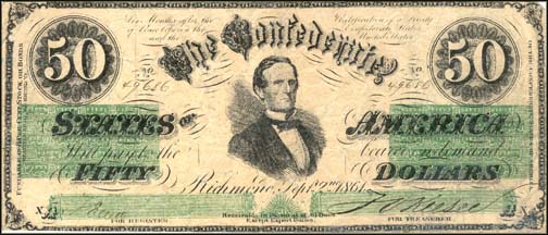 Confederate States of America $50 Note, 9/2/1861, Cat# 16-86C MAIN