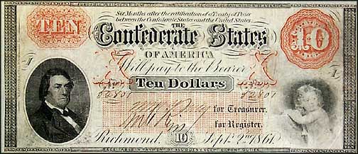 Confederate States of America $10 Note, 9/2/1861, Cat# 24-156 MAIN