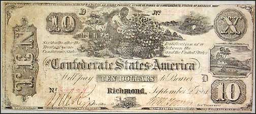 Confederate States of America $10 Note, 9/2/1861, Cat# 29-237 MAIN