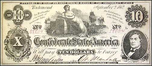 Confederate States of America $10 Note, 9/2/1862, Cat# 46-343 MAIN