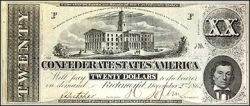 Confederate States of America $20 Note, 12/2/1862, Cat# 51-365 MAIN