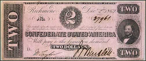 Confederate States of America $2 Note, 12/2/1862, Cat# 54-394 MAIN